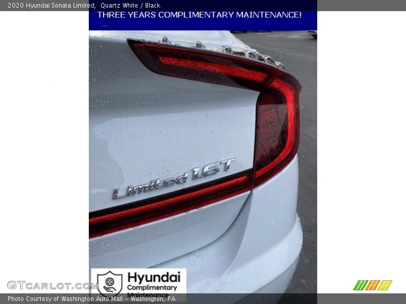 Quartz White / Black 2020 Hyundai Sonata Limited