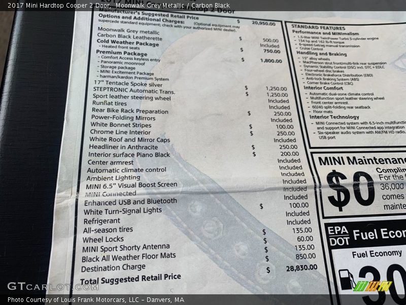 Moonwalk Grey Metallic / Carbon Black 2017 Mini Hardtop Cooper 2 Door