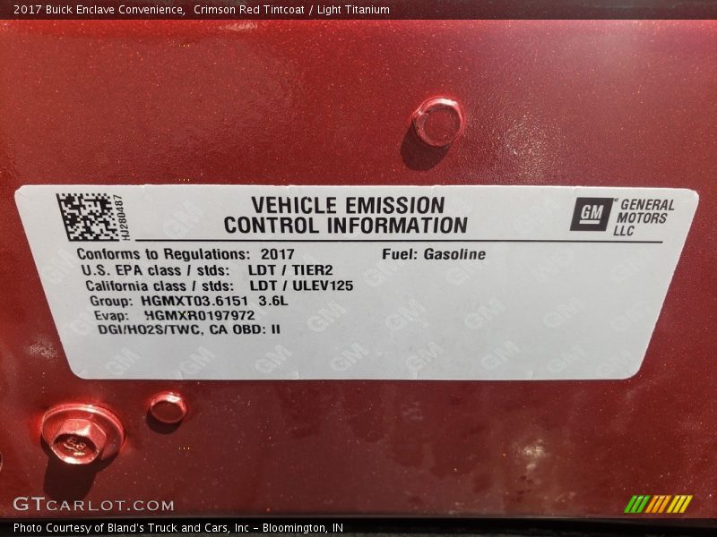 Crimson Red Tintcoat / Light Titanium 2017 Buick Enclave Convenience