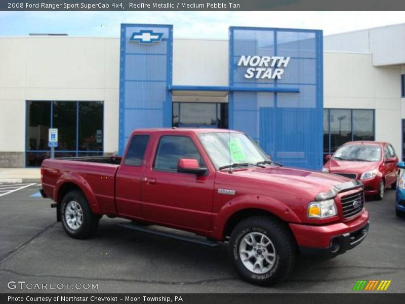 Redfire Metallic / Medium Pebble Tan 2008 Ford Ranger Sport SuperCab 4x4