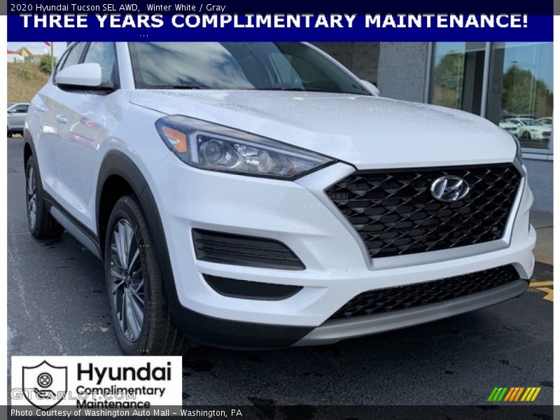 Winter White / Gray 2020 Hyundai Tucson SEL AWD