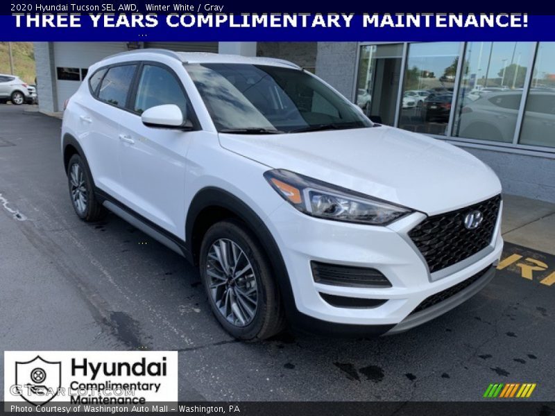 Winter White / Gray 2020 Hyundai Tucson SEL AWD