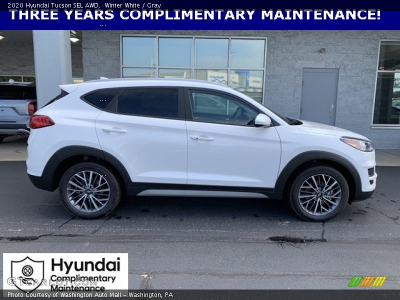 Winter White / Gray 2020 Hyundai Tucson SEL AWD
