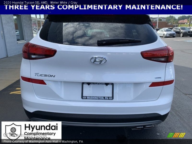 Winter White / Gray 2020 Hyundai Tucson SEL AWD