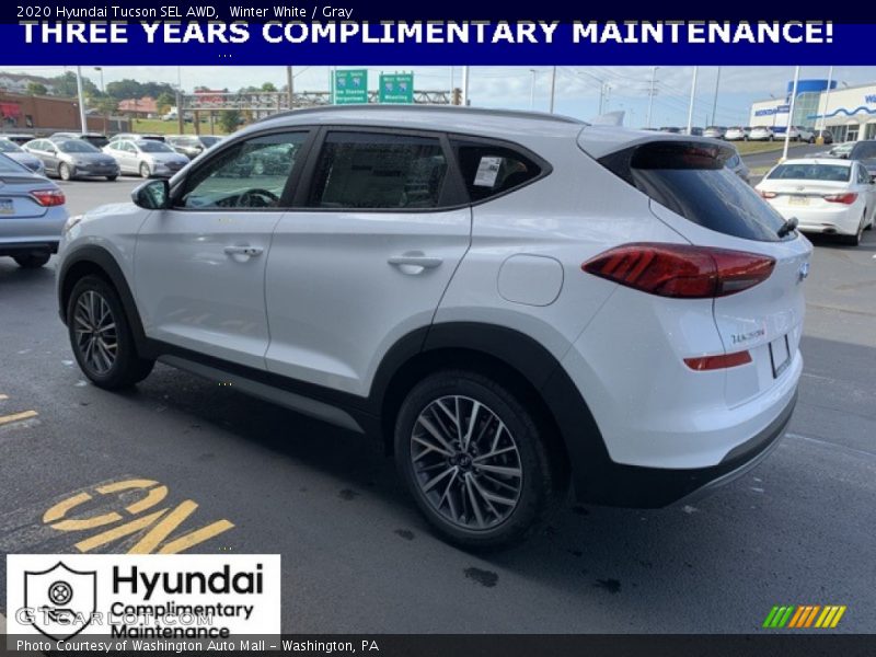 Winter White / Gray 2020 Hyundai Tucson SEL AWD
