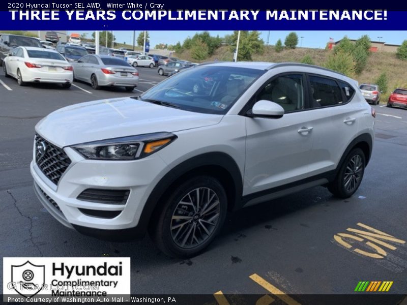 Winter White / Gray 2020 Hyundai Tucson SEL AWD