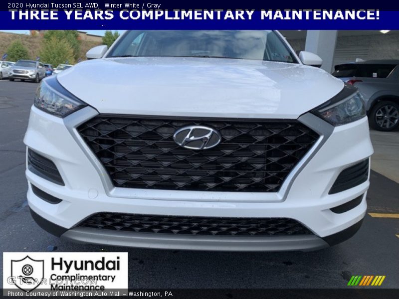 Winter White / Gray 2020 Hyundai Tucson SEL AWD