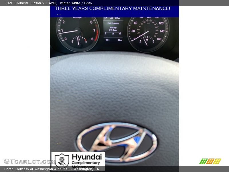 Winter White / Gray 2020 Hyundai Tucson SEL AWD