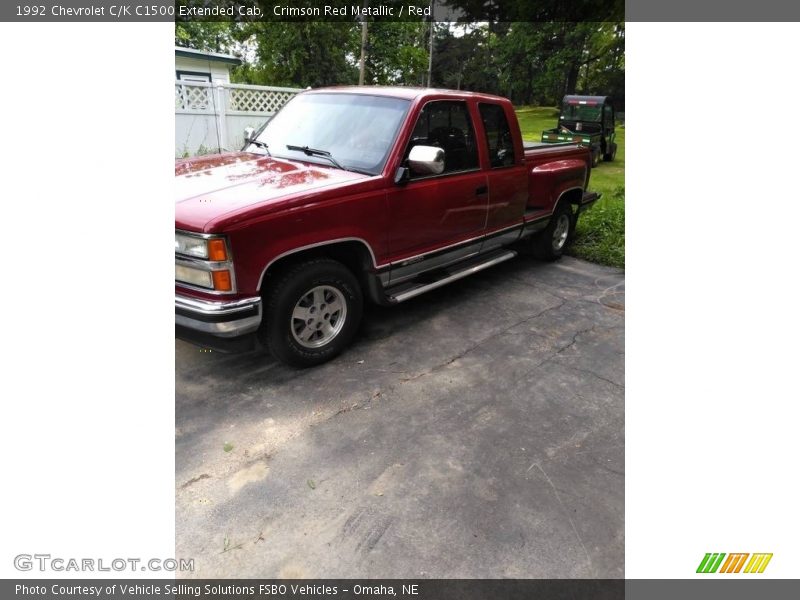 Crimson Red Metallic / Red 1992 Chevrolet C/K C1500 Extended Cab