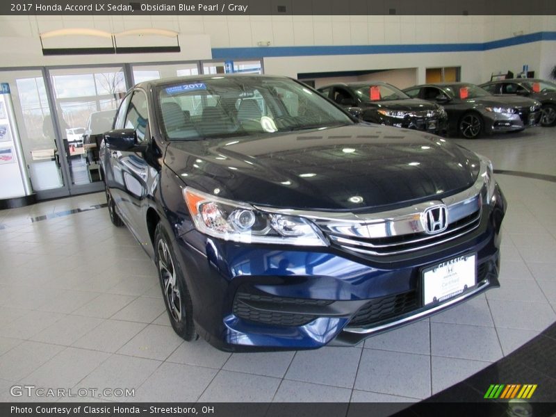 Obsidian Blue Pearl / Gray 2017 Honda Accord LX Sedan