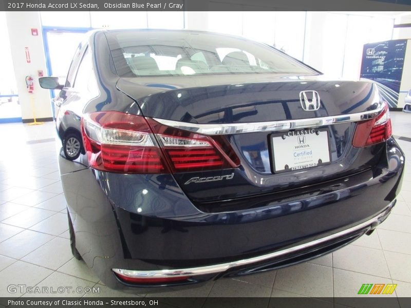 Obsidian Blue Pearl / Gray 2017 Honda Accord LX Sedan