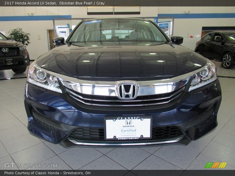 Obsidian Blue Pearl / Gray 2017 Honda Accord LX Sedan