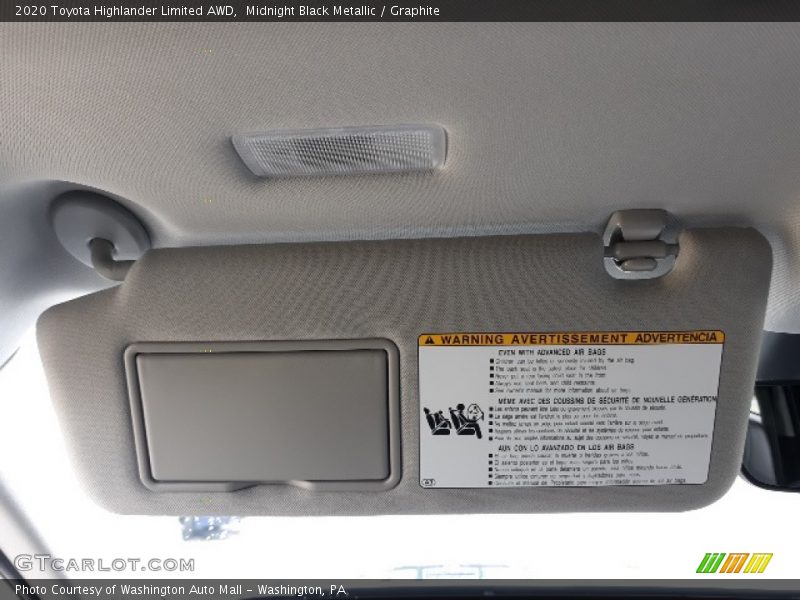 Midnight Black Metallic / Graphite 2020 Toyota Highlander Limited AWD
