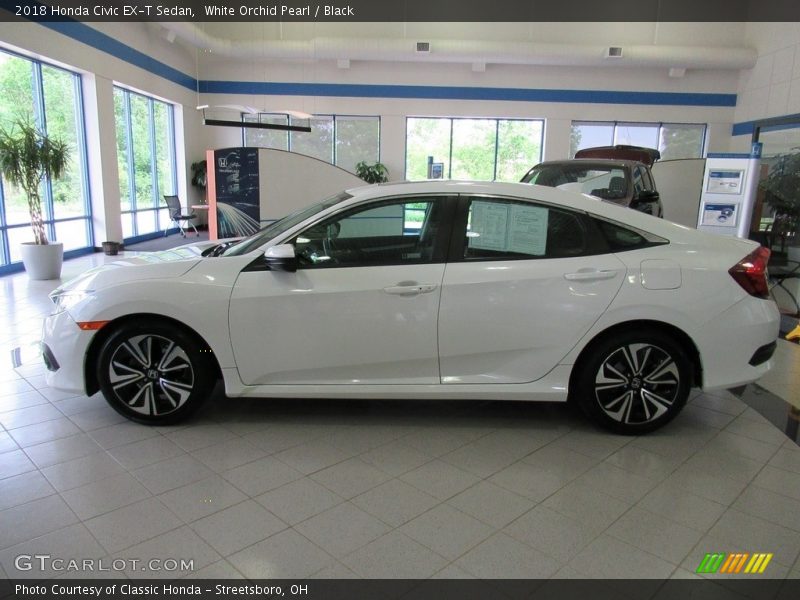 White Orchid Pearl / Black 2018 Honda Civic EX-T Sedan