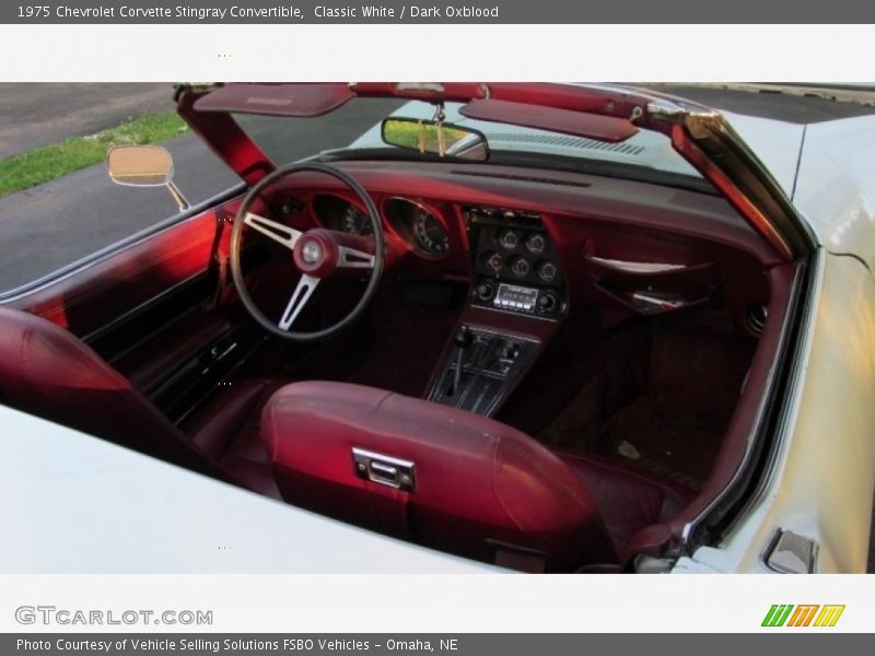 Classic White / Dark Oxblood 1975 Chevrolet Corvette Stingray Convertible