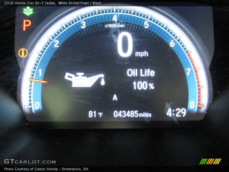 White Orchid Pearl / Black 2018 Honda Civic EX-T Sedan