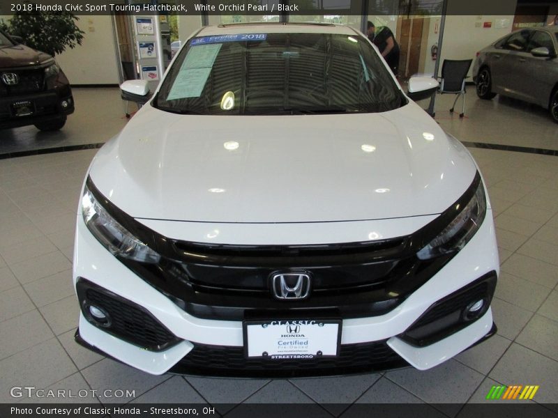 White Orchid Pearl / Black 2018 Honda Civic Sport Touring Hatchback