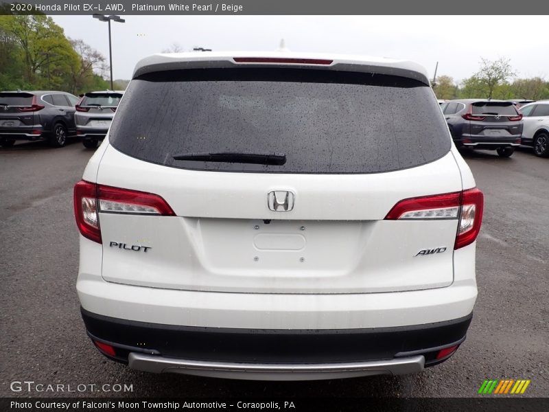 Platinum White Pearl / Beige 2020 Honda Pilot EX-L AWD