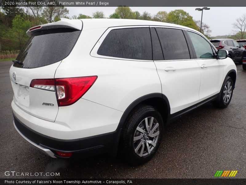 Platinum White Pearl / Beige 2020 Honda Pilot EX-L AWD