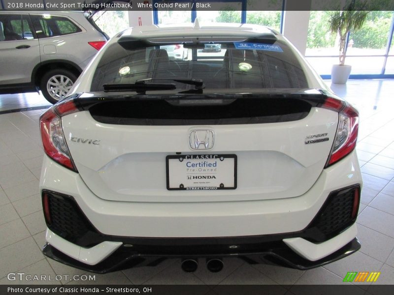 White Orchid Pearl / Black 2018 Honda Civic Sport Touring Hatchback