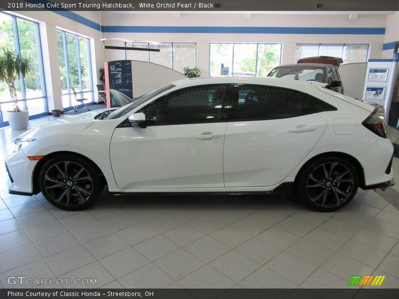 White Orchid Pearl / Black 2018 Honda Civic Sport Touring Hatchback
