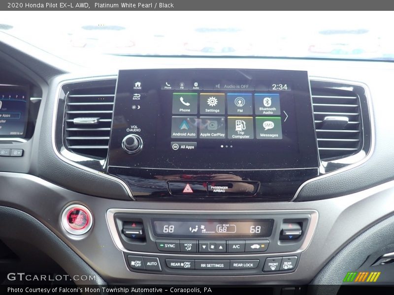Platinum White Pearl / Black 2020 Honda Pilot EX-L AWD
