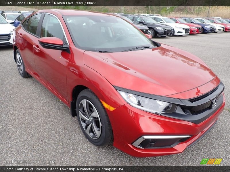 Molten Lava Pearl / Black 2020 Honda Civic LX Sedan