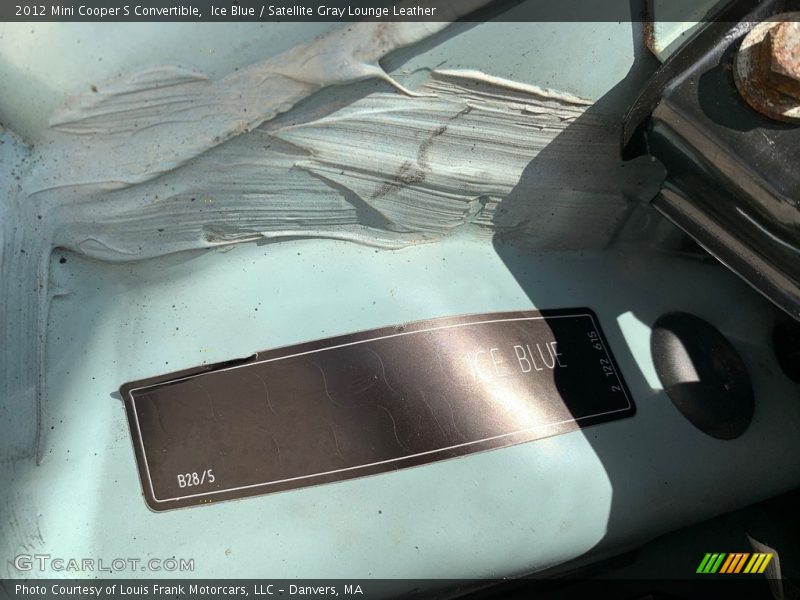 2012 Cooper S Convertible Ice Blue Color Code B28
