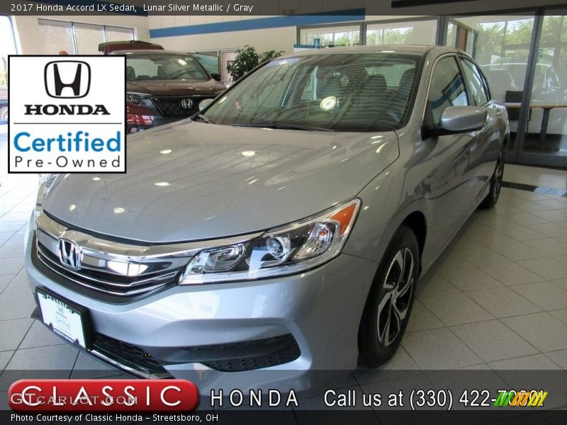 Lunar Silver Metallic / Gray 2017 Honda Accord LX Sedan