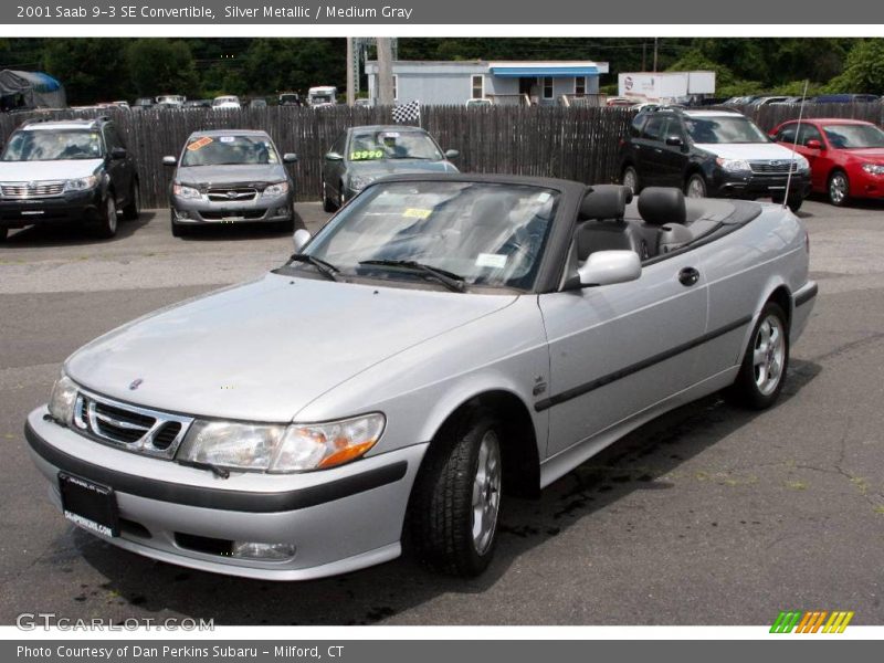 Silver Metallic / Medium Gray 2001 Saab 9-3 SE Convertible