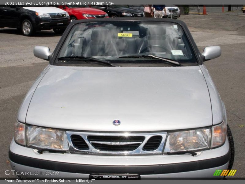 Silver Metallic / Medium Gray 2001 Saab 9-3 SE Convertible