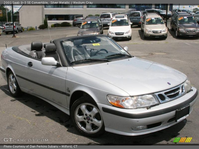 Silver Metallic / Medium Gray 2001 Saab 9-3 SE Convertible