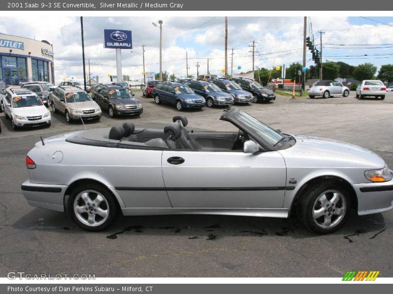 Silver Metallic / Medium Gray 2001 Saab 9-3 SE Convertible