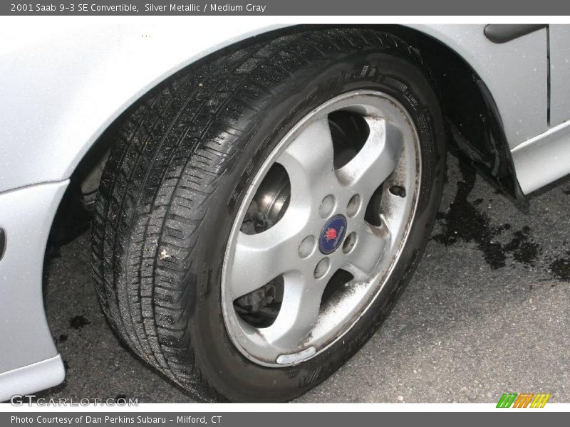 Silver Metallic / Medium Gray 2001 Saab 9-3 SE Convertible