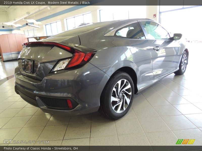 Modern Steel Metallic / Black 2019 Honda Civic LX Coupe