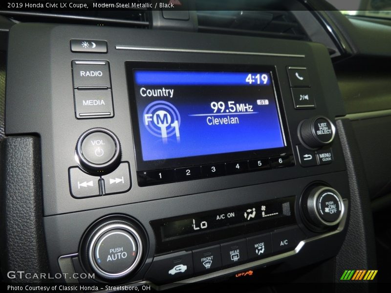 Modern Steel Metallic / Black 2019 Honda Civic LX Coupe