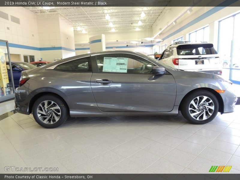 Modern Steel Metallic / Black 2019 Honda Civic LX Coupe