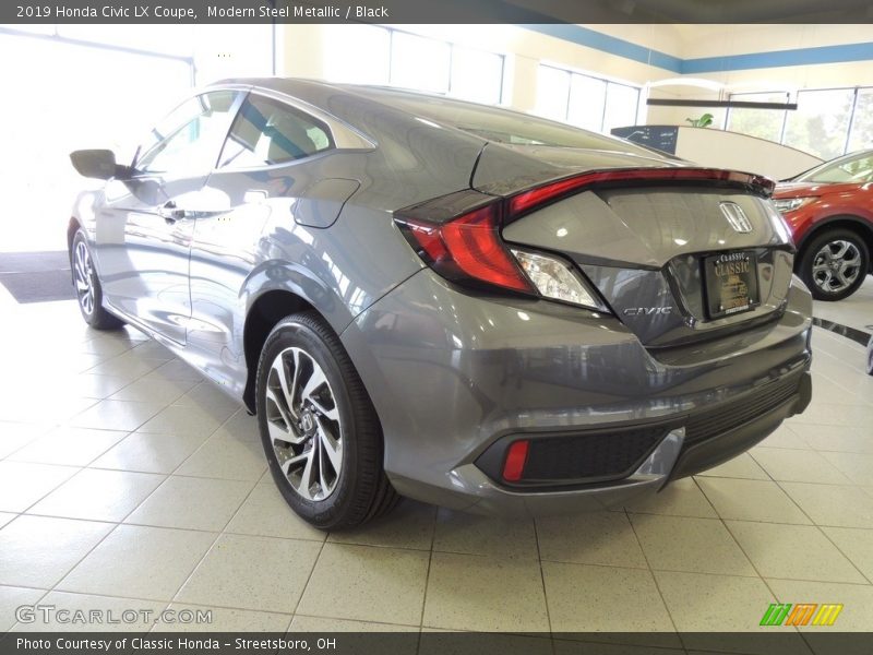 Modern Steel Metallic / Black 2019 Honda Civic LX Coupe