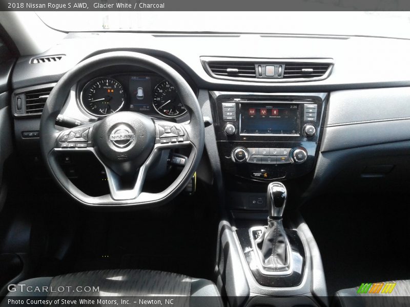 Glacier White / Charcoal 2018 Nissan Rogue S AWD