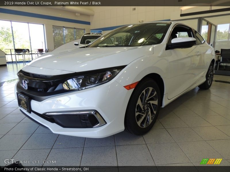 Platinum White Pearl / Black 2019 Honda Civic LX Coupe