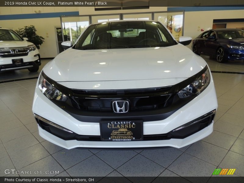 Platinum White Pearl / Black 2019 Honda Civic LX Coupe