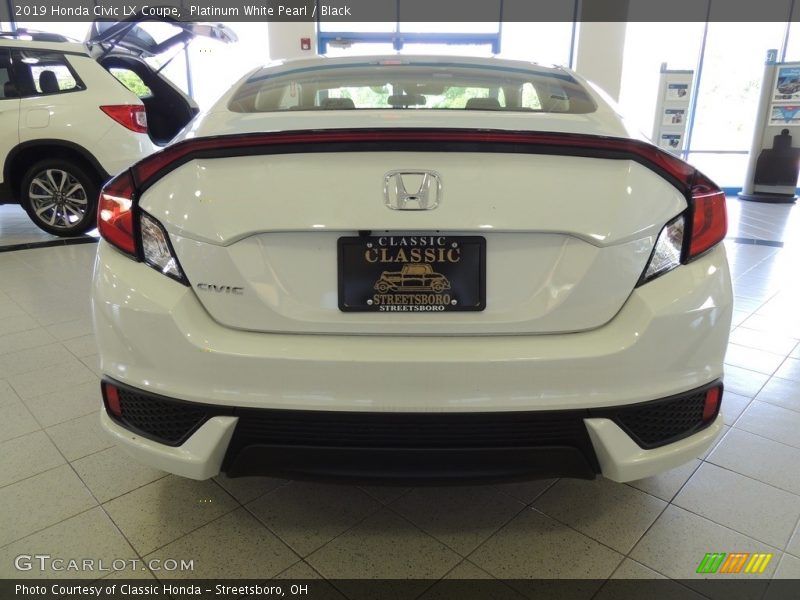 Platinum White Pearl / Black 2019 Honda Civic LX Coupe