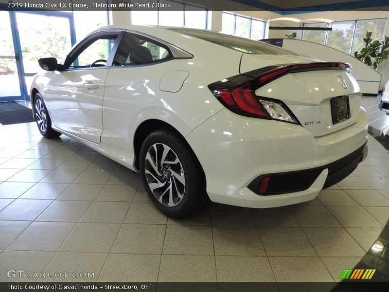 Platinum White Pearl / Black 2019 Honda Civic LX Coupe