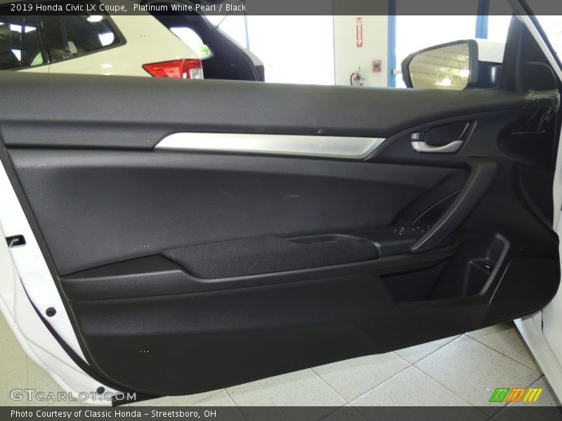 Platinum White Pearl / Black 2019 Honda Civic LX Coupe