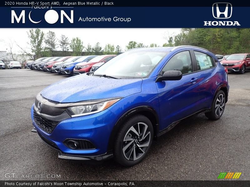 Aegean Blue Metallic / Black 2020 Honda HR-V Sport AWD