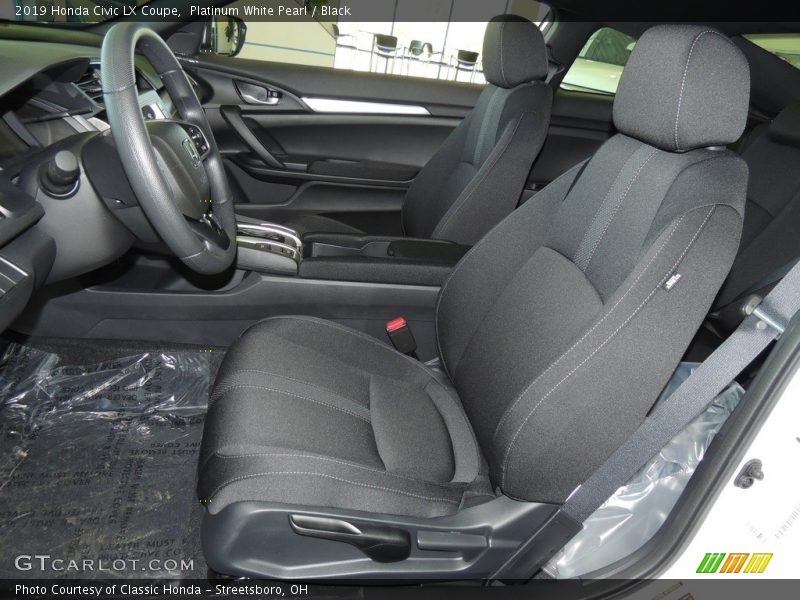 Platinum White Pearl / Black 2019 Honda Civic LX Coupe