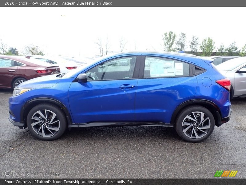 Aegean Blue Metallic / Black 2020 Honda HR-V Sport AWD