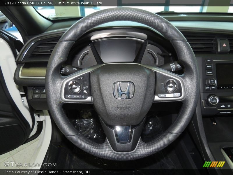 Platinum White Pearl / Black 2019 Honda Civic LX Coupe
