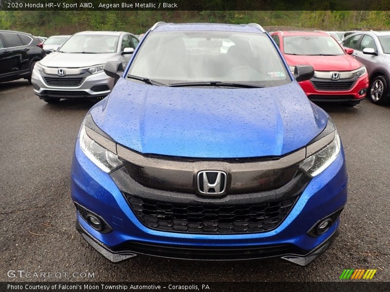 Aegean Blue Metallic / Black 2020 Honda HR-V Sport AWD