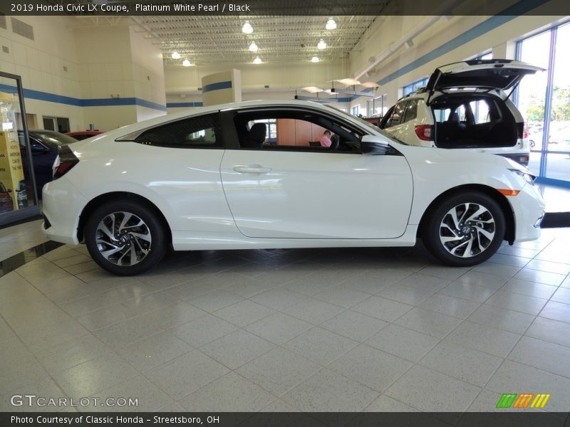 Platinum White Pearl / Black 2019 Honda Civic LX Coupe